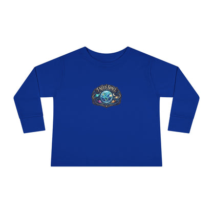 "I Need Space" Toddler Long Sleeve Tee — Cosmic Calm Planet | Uplifted By Design™ Autism Acceptance & Sensory Pride Shirt