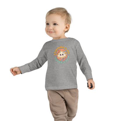 "Stimming Is My Super-Calm" Toddler Long Sleeve Tee — Sensory Affirmation | Uplifted By Design™ Autism Acceptance & Sensory Pride Shirt
