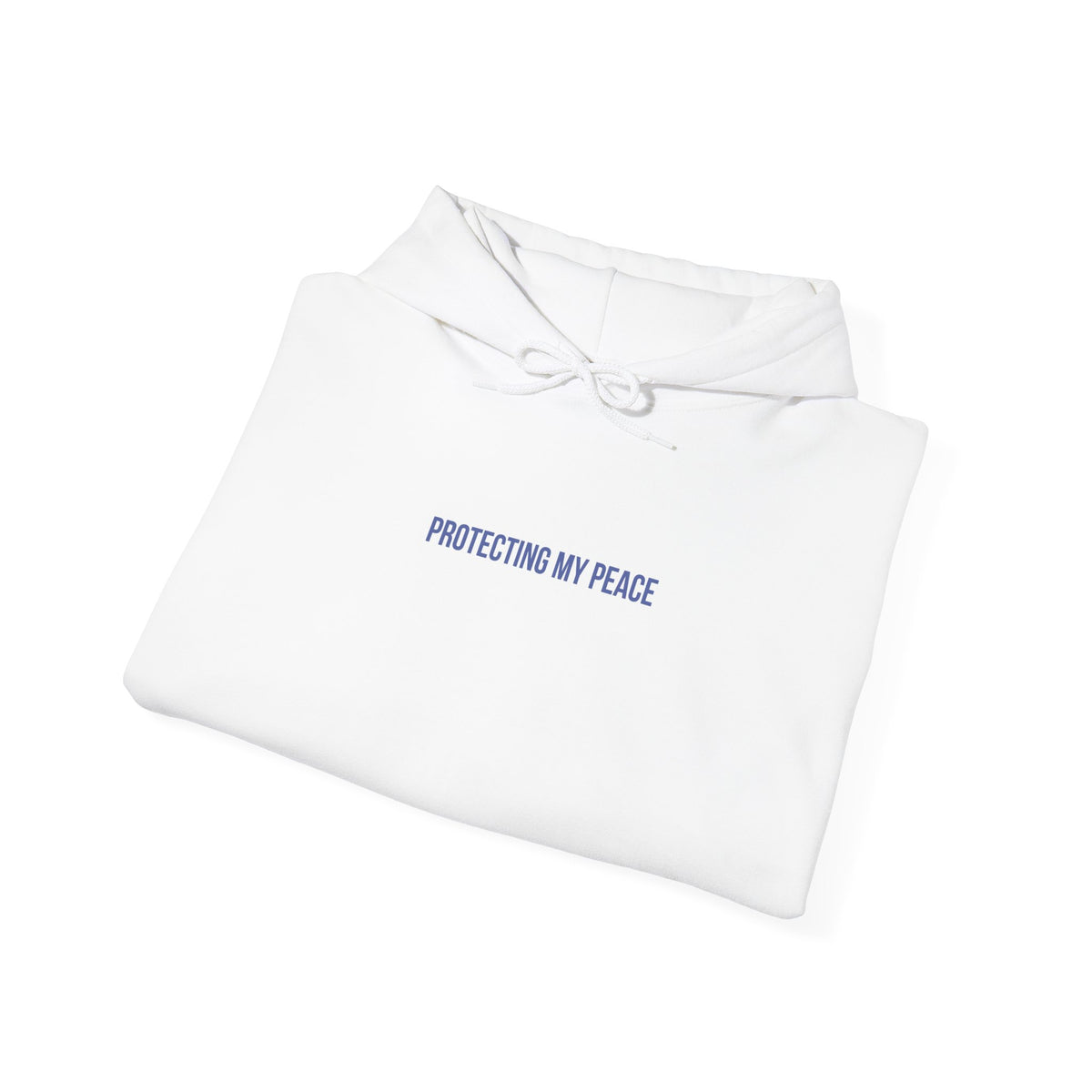 "Protecting My Peace" Unisex Hoodie — Minimal Blue Lettering | Uplifted By Design™ Mental Health & Emotional Wellbeing Hoodie