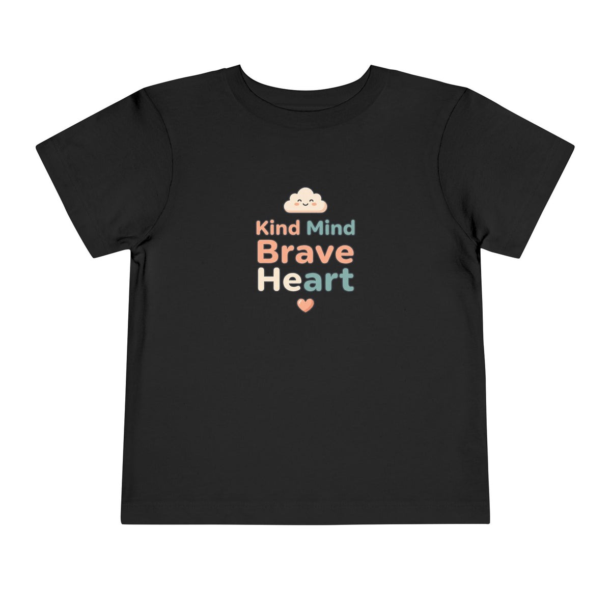 Kind Mind Brave Heart Toddler Shirt | Positive Affirmations Emotional Wellness Kids Tee