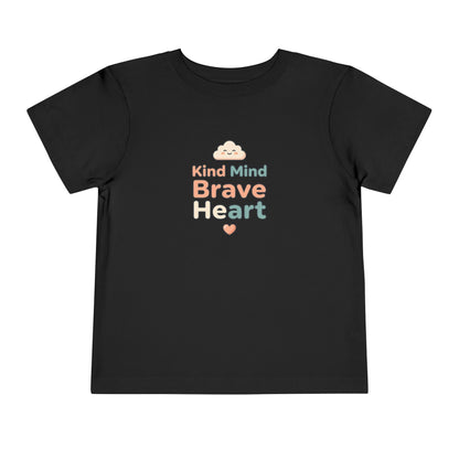 Kind Mind Brave Heart Toddler Shirt | Positive Affirmations Emotional Wellness Kids Tee