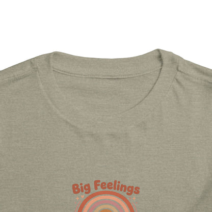 Big Feelings Are Welcome Here Toddler Shirt | Boho Rainbow Emotional Wellness Kids Tee