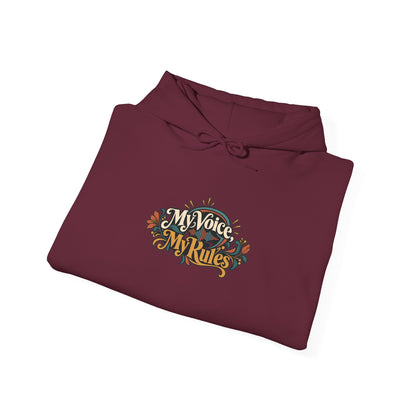 "My Voice, My Rules" Unisex Hoodie — Expressive Voice-Wave Graphic | Uplifted By Design™ Cerebral Palsy & Adaptive Movement Hoodie