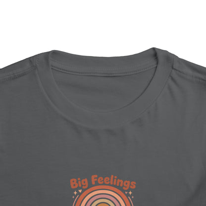Big Feelings Are Welcome Here Toddler Shirt | Boho Rainbow Emotional Wellness Kids Tee