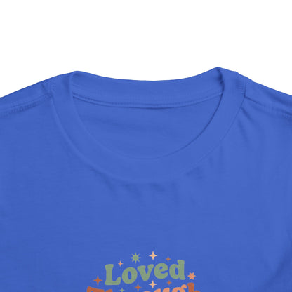 Loved Through Every Feeling Toddler Shirt | Emotional Wellness Sticker Badge Kids Tee