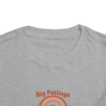 Big Feelings Are Welcome Here Toddler Shirt | Boho Rainbow Emotional Wellness Kids Tee