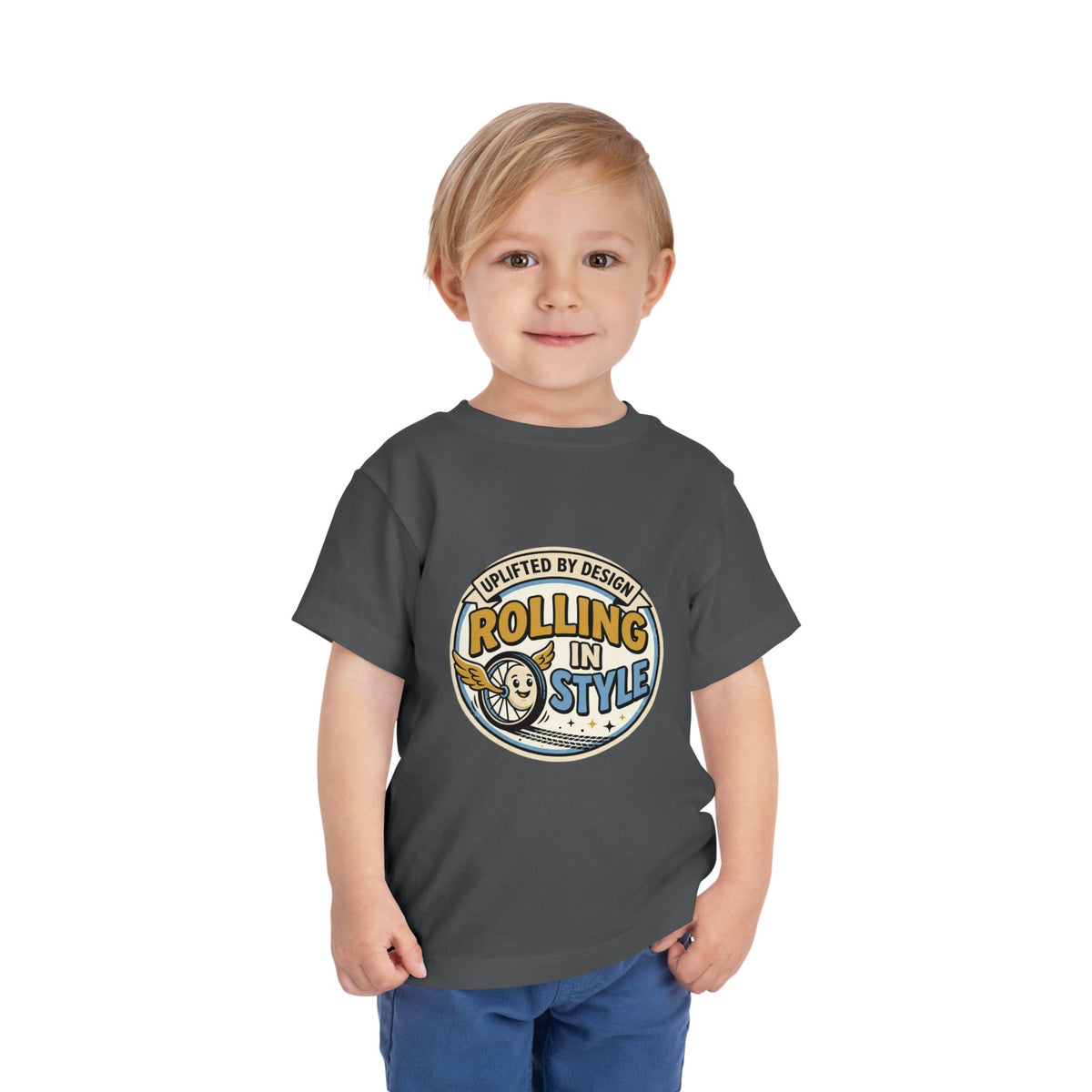 Toddler Tee — "Rolling In Style" Adaptive Mobility Emblem | Cerebral Palsy & Disability Pride Shirt