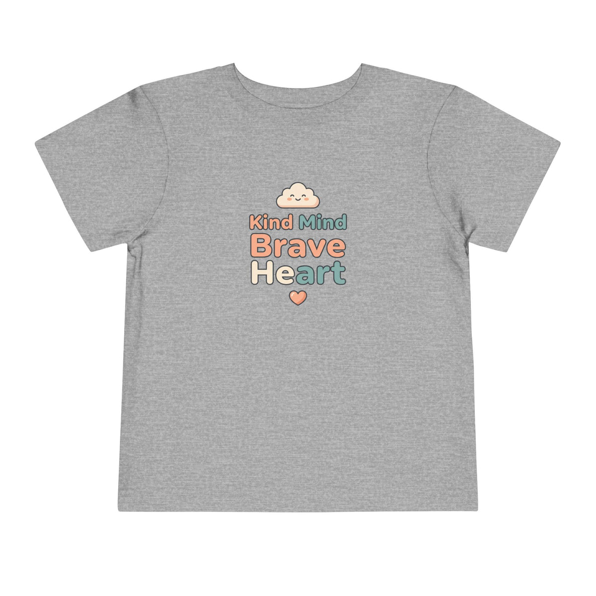 Kind Mind Brave Heart Toddler Shirt | Positive Affirmations Emotional Wellness Kids Tee
