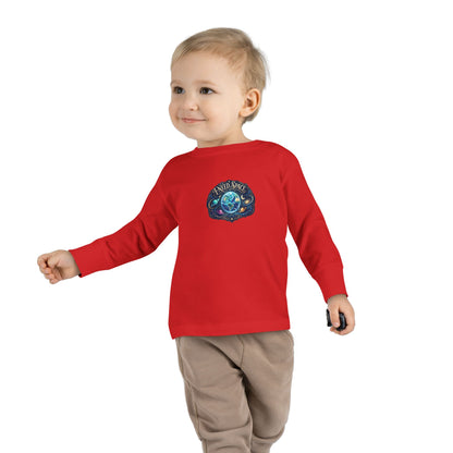 "I Need Space" Toddler Long Sleeve Tee — Cosmic Calm Planet | Uplifted By Design™ Autism Acceptance & Sensory Pride Shirt