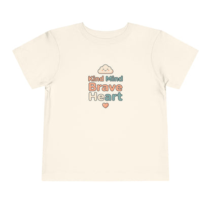 Kind Mind Brave Heart Toddler Shirt | Positive Affirmations Emotional Wellness Kids Tee