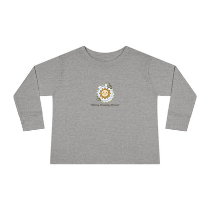 "Rolling, Stepping, Shining" Toddler Long Sleeve Tee — Adaptive Mobility Sun | Uplifted By Design™ Cerebral Palsy & Disability Pride Shirt