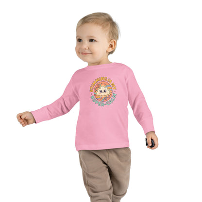 "Stimming Is My Super-Calm" Toddler Long Sleeve Tee — Sensory Affirmation | Uplifted By Design™ Autism Acceptance & Sensory Pride Shirt