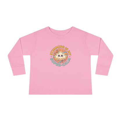 "Stimming Is My Super-Calm" Toddler Long Sleeve Tee — Sensory Affirmation | Uplifted By Design™ Autism Acceptance & Sensory Pride Shirt