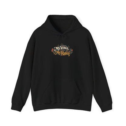 "My Voice, My Rules" Unisex Hoodie — Expressive Voice-Wave Graphic | Uplifted By Design™ Cerebral Palsy & Adaptive Movement Hoodie