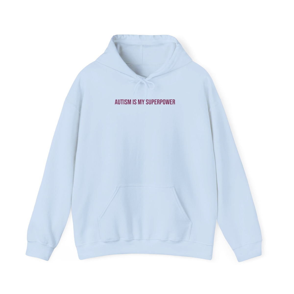 "Autism Is My Superpower" Unisex Hoodie — Minimal Plum Statement | Uplifted By Design™ Autism Acceptance & Sensory Pride Hoodie