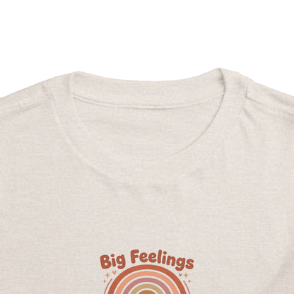 Big Feelings Are Welcome Here Toddler Shirt | Boho Rainbow Emotional Wellness Kids Tee