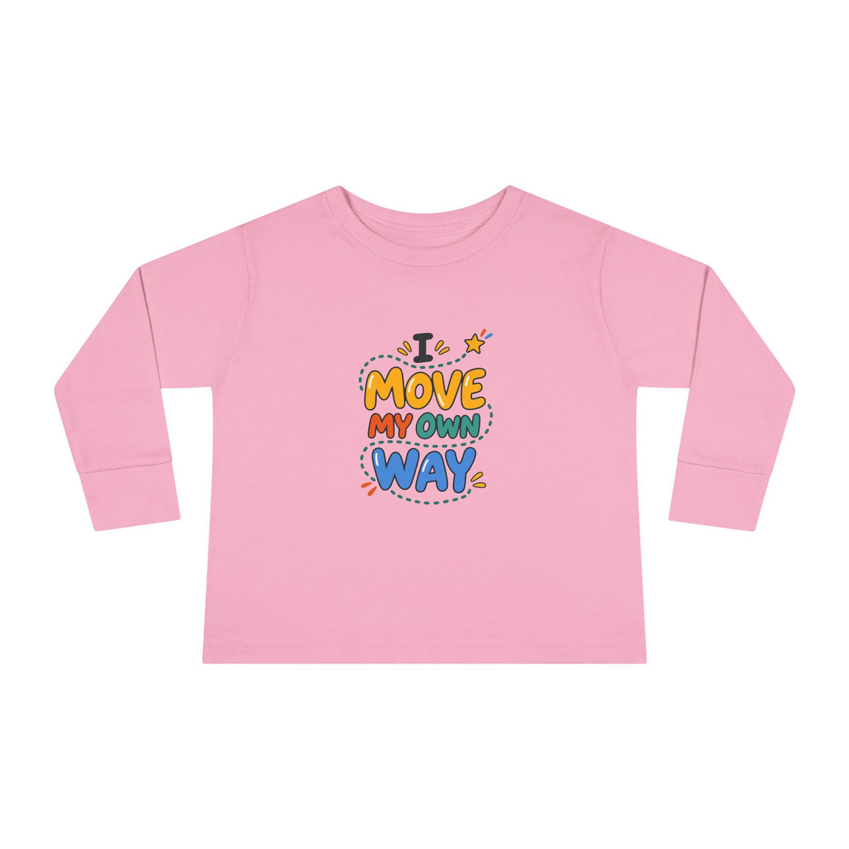 "I Move My Own Way" Toddler Long Sleeve Tee — Bold Movement Quote | Uplifted By Design™ Cerebral Palsy & Adaptive Movement Shirt