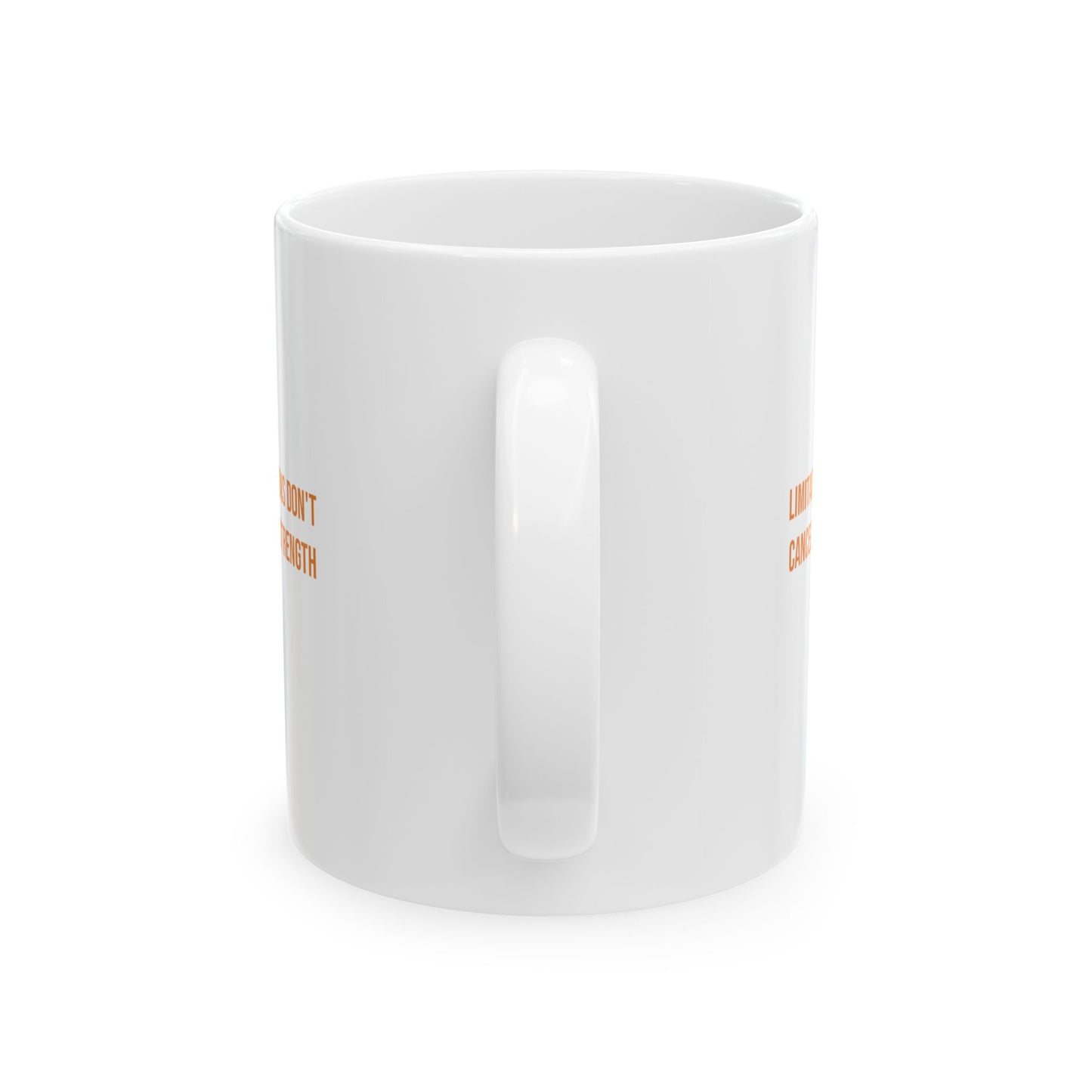 Limitations Dont Cancel Strength Empowerment Mug | Cerebral Palsy Advocacy Coffee Cup