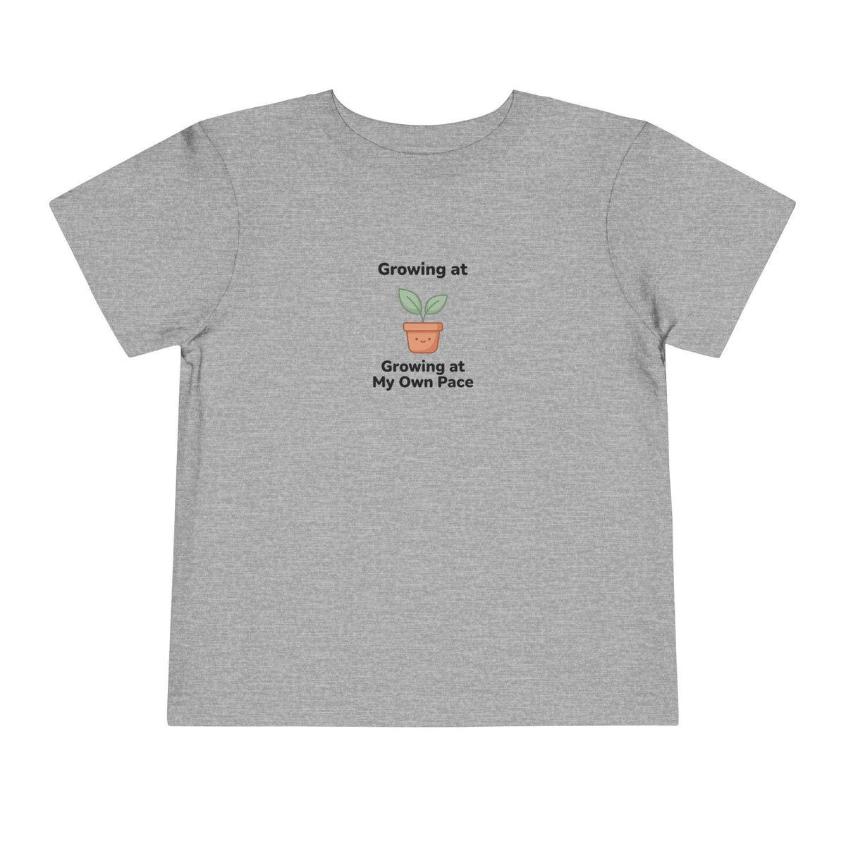 Growing at My Own Pace Toddler Shirt | Potted Plant Positive Affirmation Kids Tee