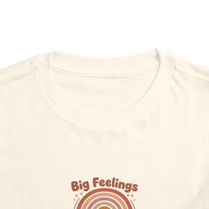 Big Feelings Are Welcome Here Toddler Shirt | Boho Rainbow Emotional Wellness Kids Tee